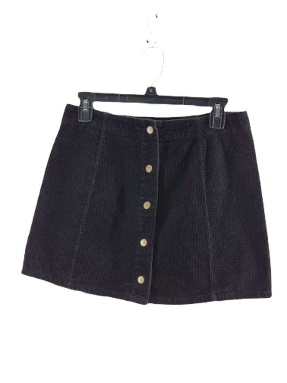 Rue 21 Black Corduroy Button Down Mini Skirt Women's Size Small